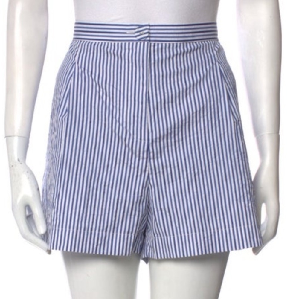 Thierry Colson Blue and White Striped Shorts